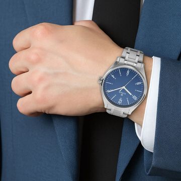 Titan Men's Minimalist Zen Watch: Sleek Metal Strap with Contrast Hands