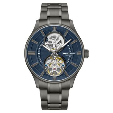 Kenneth Cole Automatic Blue Dial With Grey Stainless Steel Strap Watch For Men