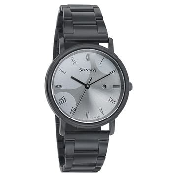 Sonata Onyx Silver Dial Women Watch With Stainless Steel Strap