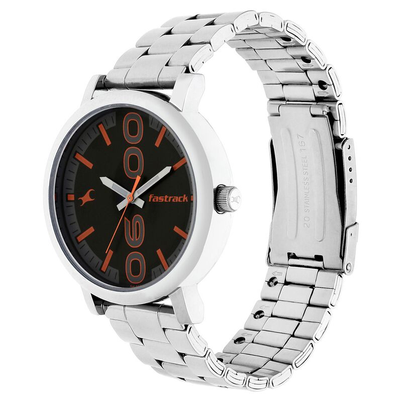 Fastrack Bold Quartz Analog Black Dial Stainless Steel Strap Watch for Guys - image number 2