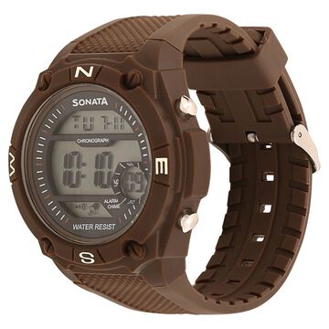 SF Digital Dial Brown Plastic Strap Watch for Men