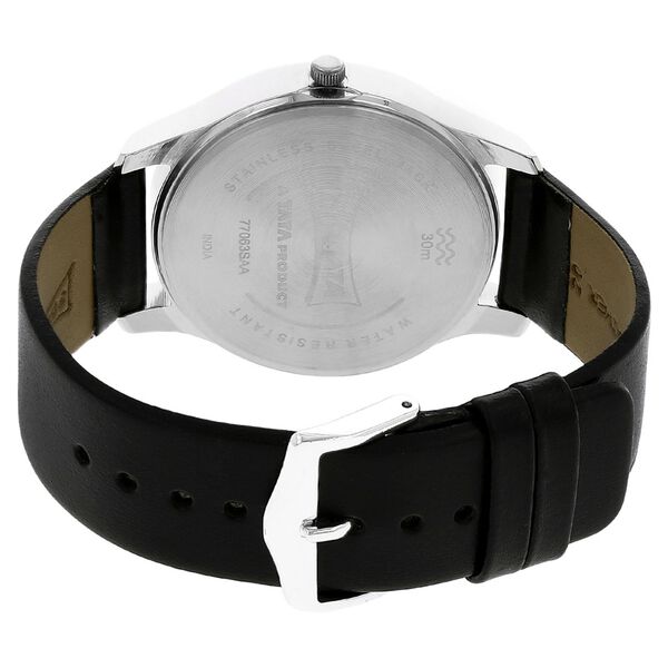 Sonata Quartz Analog Silver Dial Leather Strap Watch for Men - image number 3