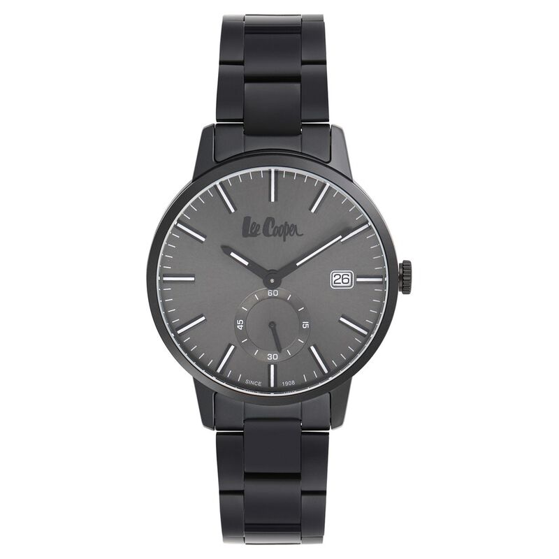 Lee Cooper Quartz Analog Grey Dial Metal Strap Watch for Men - image number 1