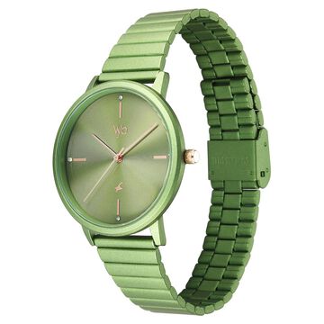 Fastrack Vyb Bliss Quartz Analog Green Dial Metal Strap Watch For Girls