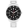 Tommy Hilfiger Quartz Analog Black Dial Silver Stainless Steel Strap Watch For Men - image number 0