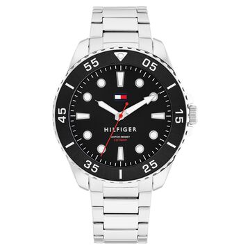 Tommy Hilfiger Quartz Analog Black Dial Silver Stainless Steel Strap Watch For Men