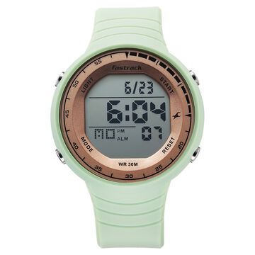 Fastrack StreetStyle Digital Dial Green Polyether Strap Watch For Unisex
