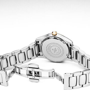 Roamer Eleganza Quartz Analog with Date Mother of Pearl Dial Silver Stainless Steel Strap Watch For Women