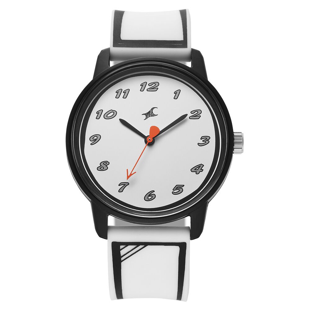 Fastrack Zine Quartz Analog White Dial White Silicone Strap Watch For Guys-image-36
