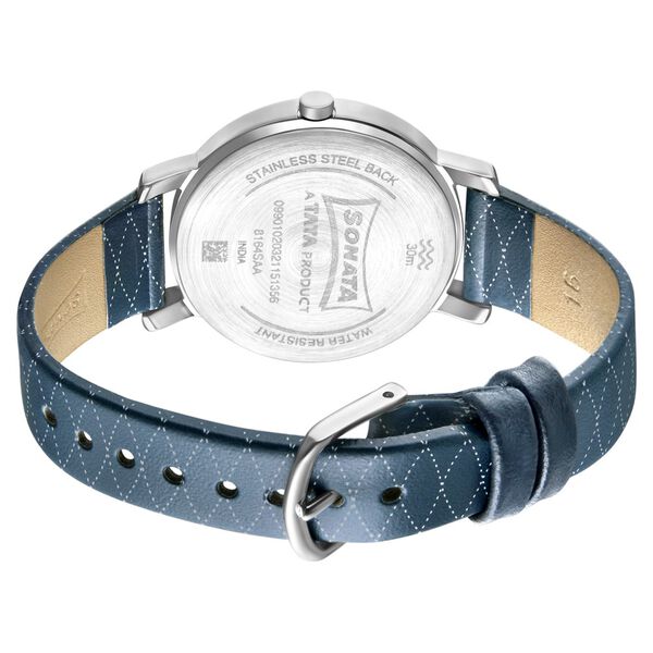 Sonata Play Blue Dial Women Watch With Leather Strap - image number 3
