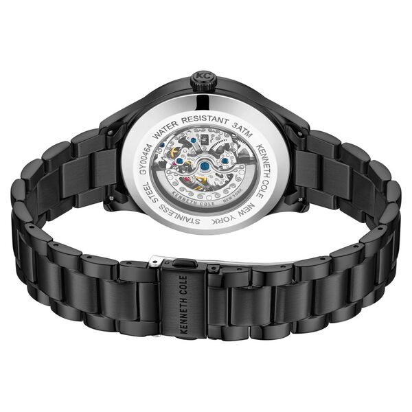 Kenneth Cole Automatic Black Round Dial Black Stainless Steel Strap Watch For Men - image number 4