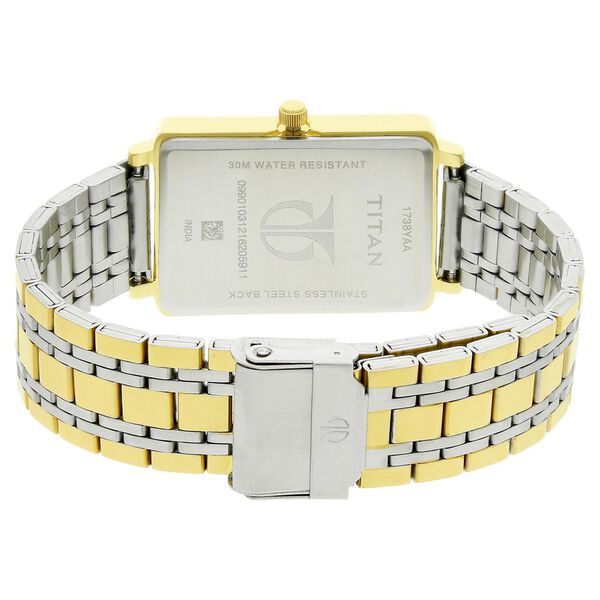 Titan Quartz Analog with Date Black Dial Stainless Steel Strap Watch for Men - image number 3