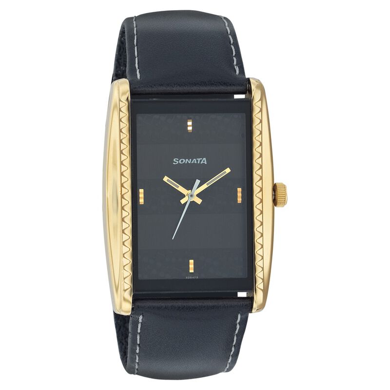 Buy Online Sonata Quartz Analog Black Dial Watch for Men nc7090yl03