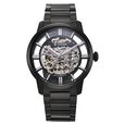 Titan See-Through Skeletal Automatic Analog with White Dial Bimetal Rose Gold & Steel Strap Watch for Men