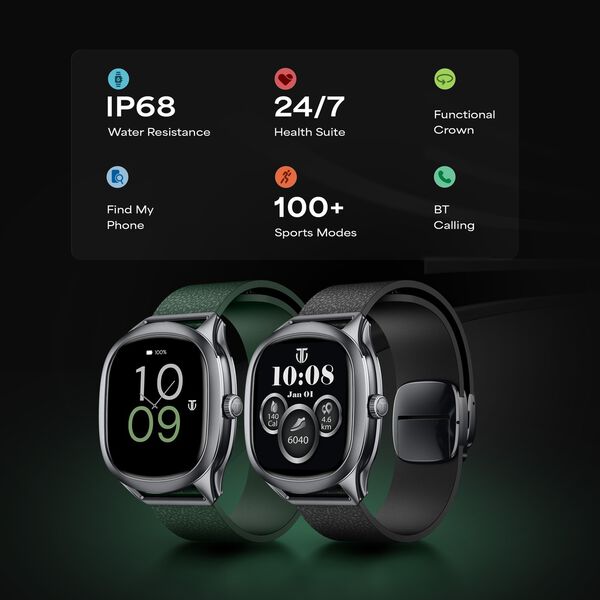 Titan EVOKE S Smartwatch with 1.7" AMOLED Display AI Chat Smart Glance Flush strap Transition Magnetic Precision Buckle - image number 6