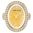 Anne Klein Quartz Analog Yellow Dial Golden Metal Ring Watch For Women - image number 1