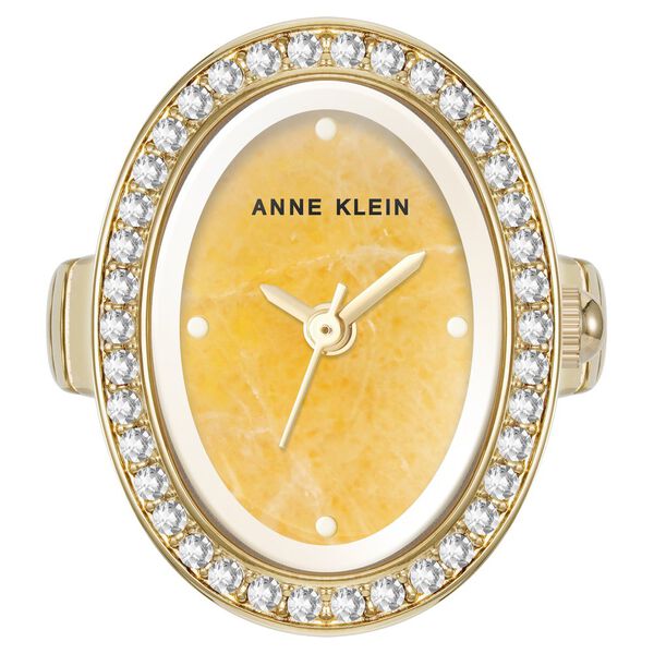 Anne Klein Quartz Analog Yellow Dial Golden Metal Ring Watch For Women - image number 1