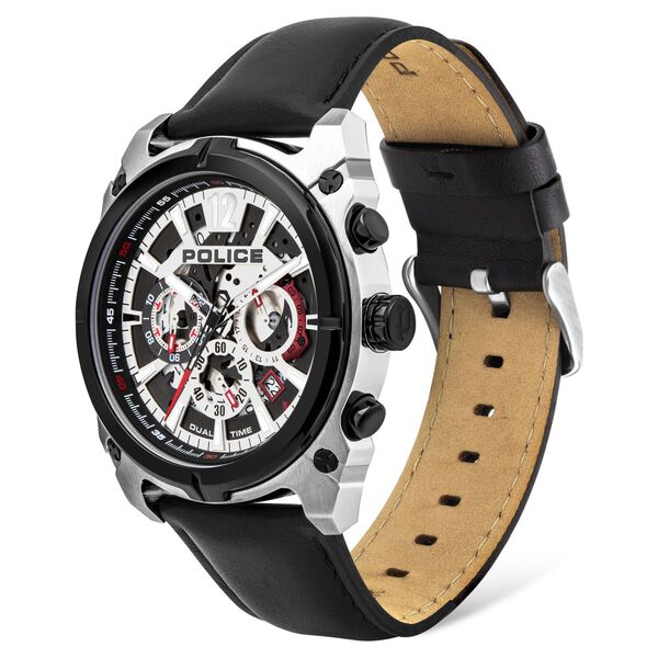 Police Quartz Analog Silver Dial Leather Strap Watch for Men - image number 1