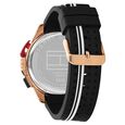 Tommy Hilfiger Quartz Chronograph Black Dial Black Silicone Strap Watch For Men - image number 2