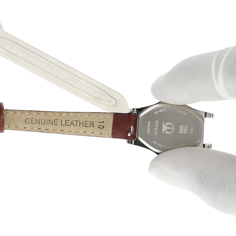 10 mm Tan Genuine Leather Strap for Women - image number 5