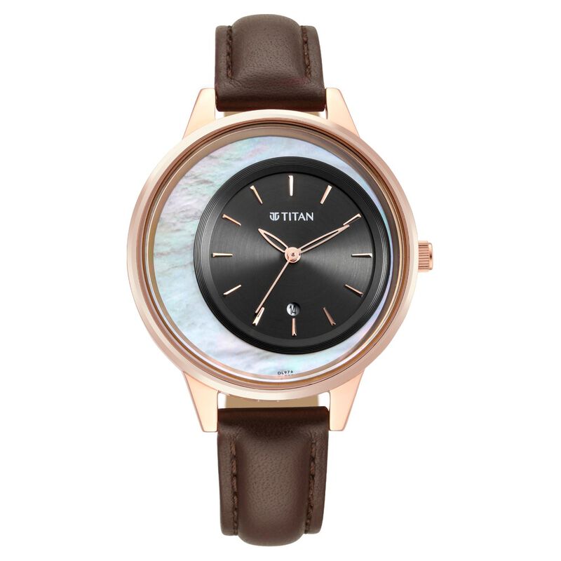 Titan Crescent Quartz Analog Leather Strap Watch for Women - image number 1