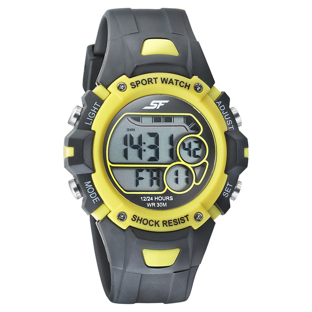 Buy Online SF Digital Dial Black PU Strap Watch for Men ns77111pp03 Titan