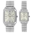 Titan Quartz Analog with Day and Date Champagne Dial Metal Strap Watch for Couple