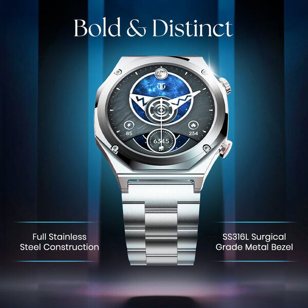 Titan Maestro Premium Metal Smartwatch with All SS construction, SingleSync BT Calling, Functional Crown - image number 1