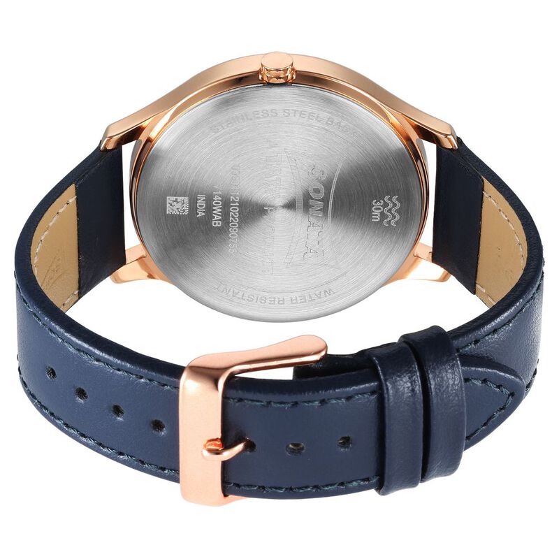 Sonata Unveil Quartz Multifunction Silver Dial Leather Strap Watch for Men - image number 3