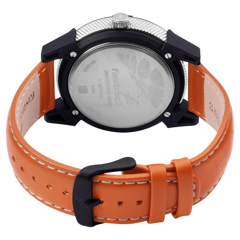 Fastrack Modular Quartz Analog Silver Dial Leather Strap Watch for Guys - image number 4