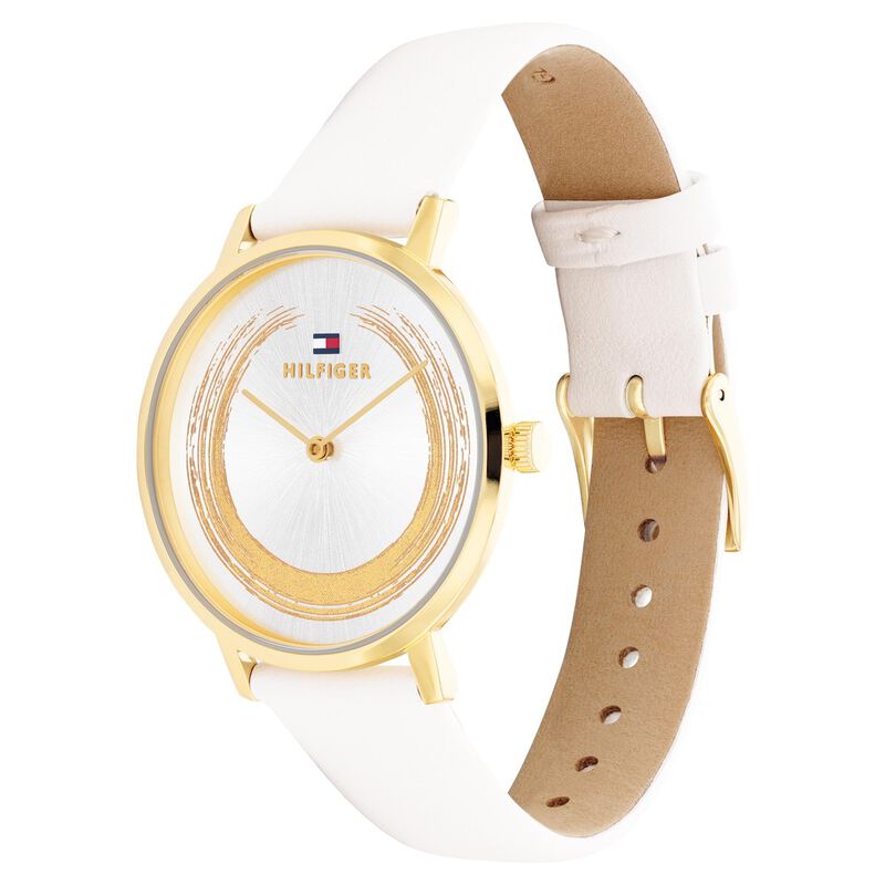 Tommy Hilfiger Quartz Multifunction Silver Dial Leather Strap Watch for Women - image number 1