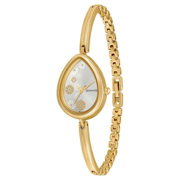 Sonata Wedding Champagne Dial Women Watch With Metal Strap