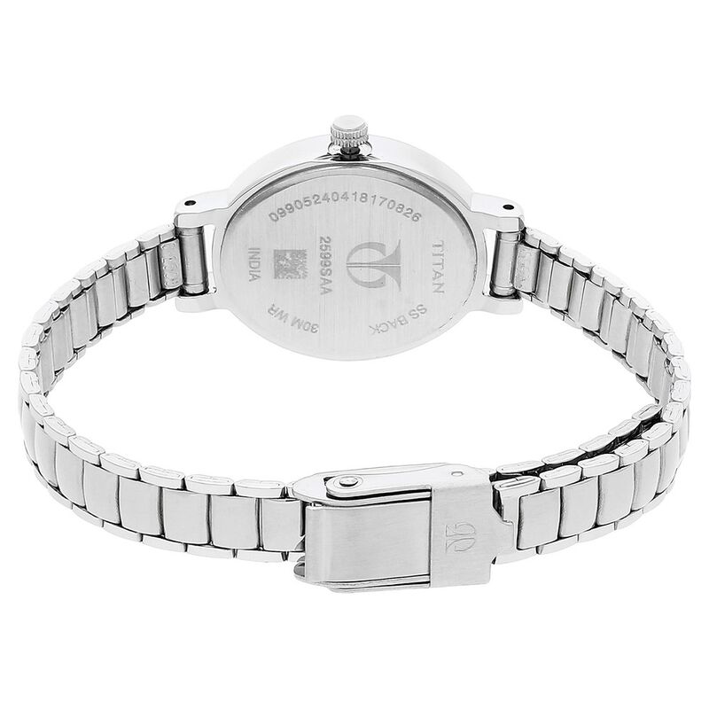 Titan Quartz Analog with Date Silver Dial Stainless Steel Strap Watch for Women - image number 4