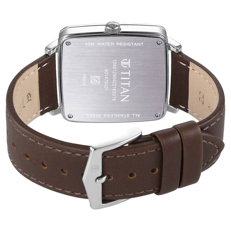 Titan Avant Garde Quartz Multifunction Silver Dial Leather Strap watch for Men - image number 5