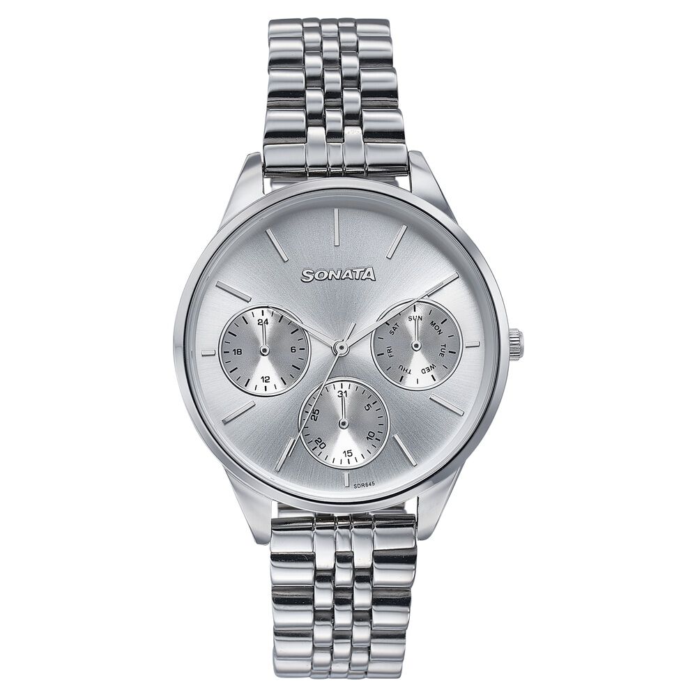 Sonata Wedding Edit Quartz Multifunction Silver Dial Stainless Steel Strap Watch For Women-picture-18