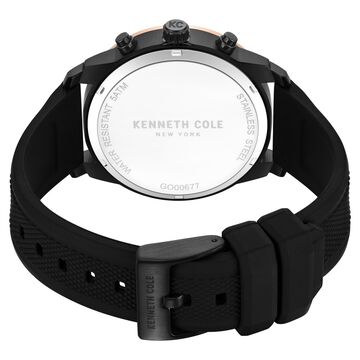 Kenneth Cole Quartz Multifunction Black Dial Black Colour Silicone Strap Watch For Men