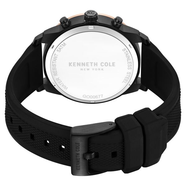 Kenneth Cole Quartz Multifunction Black Dial Black Colour Silicone Strap Watch For Men - image number 4