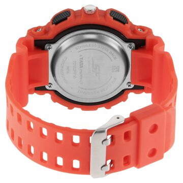 SF Dreamer Series Quartz Digital Analog Digital Black Dial Orange Plastic Strap Watch For Men