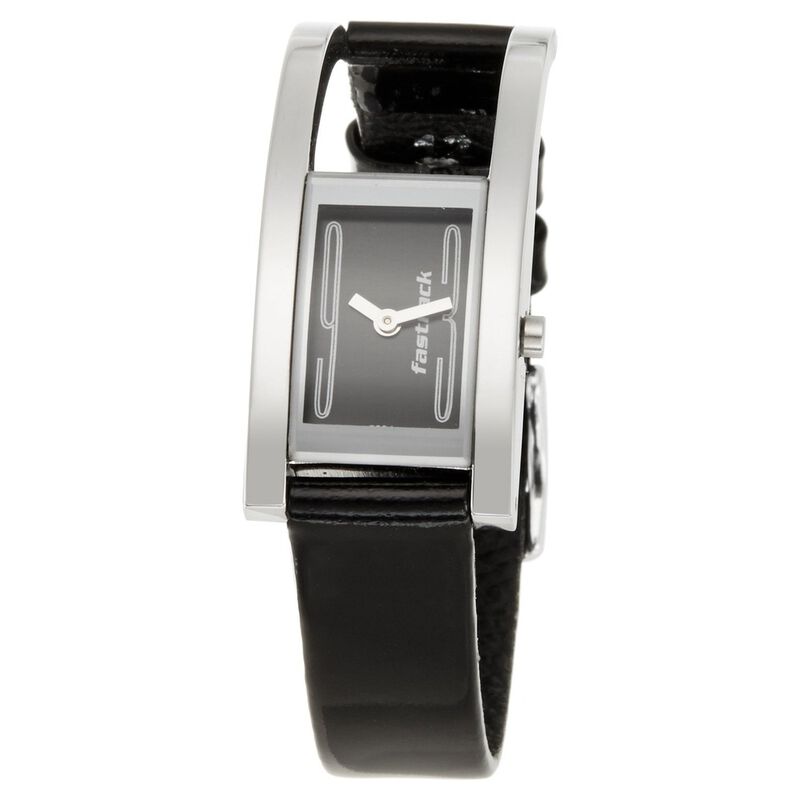 Fastrack Tees Quartz Analog Black Dial Leather Strap Watch for Girls - image number 0