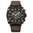 Police Quartz Chronograph Black Dial Brown Leather Strap Watch For Men - image number 0