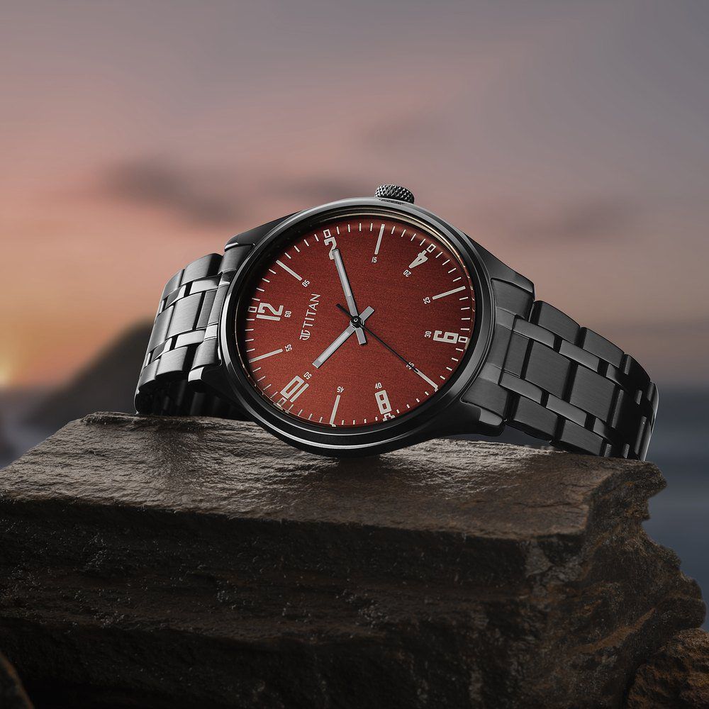 Buy Online Titan Wrist Wit Quartz Analog Brown Dial Stainless
