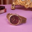 Vyb Classiqu� By Fastrack Quartz Analog Brown Dial Brown Stainless Steel Strap Watch For Girls