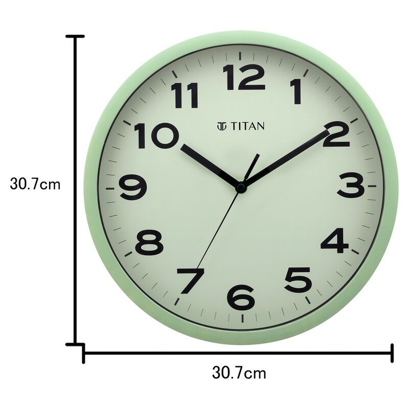 Titan Classic Light Green Wall Clock with Silent Sweep Technology - 30 cm x 30 cm (Medium) - image number 5