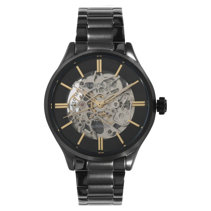 Kenneth Cole Automatic Black Dial Metal Strap Watch for Men - image number 0