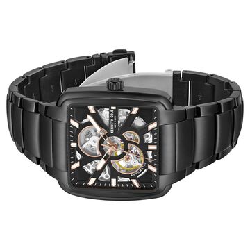 Kenneth Cole Automatic Black Dial Black Stainless Steel Strap Watch For Men