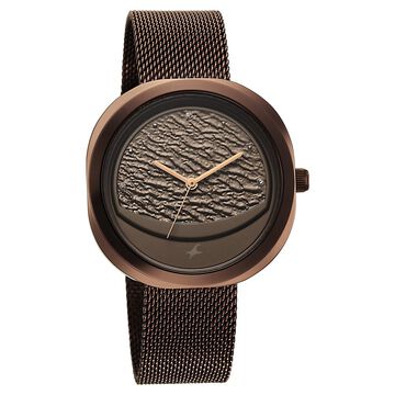 Fastrack Gelato brown multifunction metal strap watch with Chocolate dial for Girls