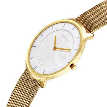 Titan Edge Slim Stainless Steel Strap White Dial Analog Watch for Men
