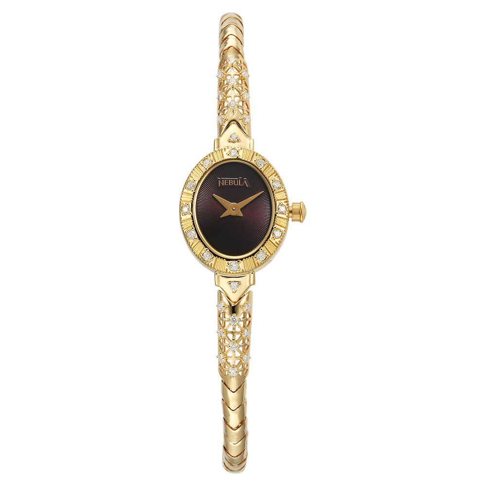 Buy Online Nebula By Titan Quartz Analog Brown Dial 18 KT Gold