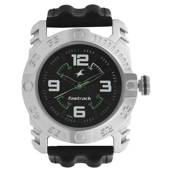 Fastrack Motorheads Quartz Analog Black Dial Leather Strap Watch for Guys - image number 0