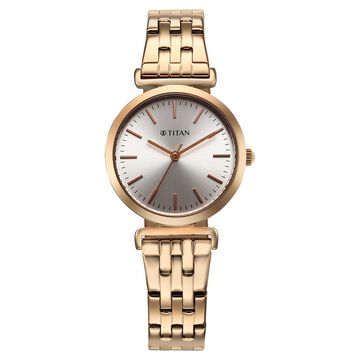 Titan Workmode Quartz Analog Silver Dial Stainless Steel Strap Watch For Women